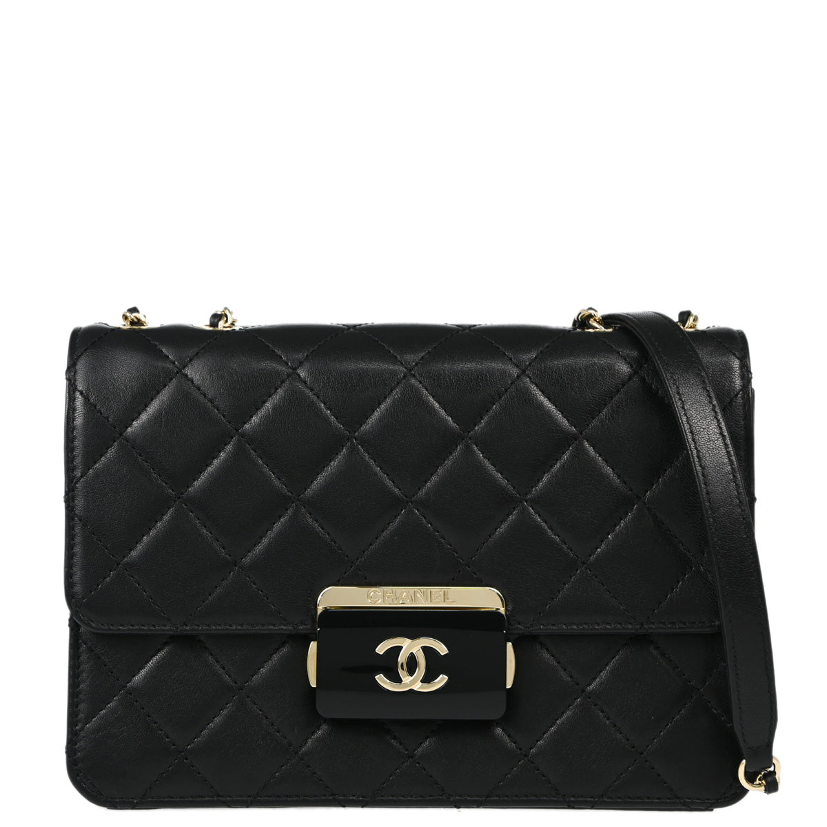 Chanel 2017-2018 Black Lambskin Beauty Lock Shoulder Bag