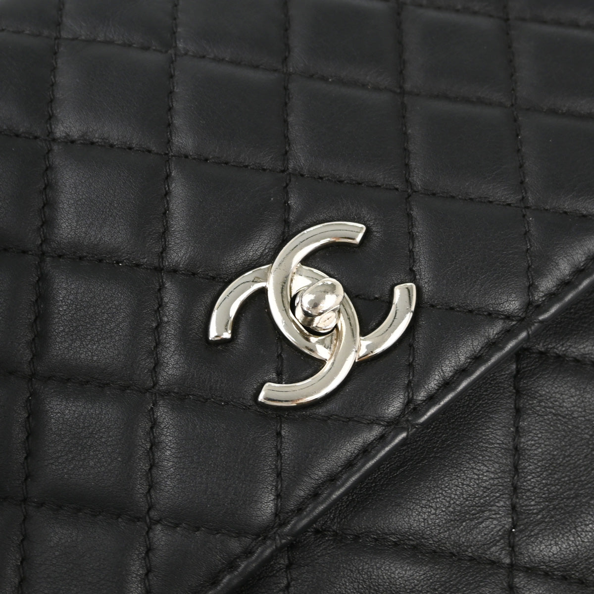 Chanel 2011 Black Calfskin Straight Flap Shoulder Bag