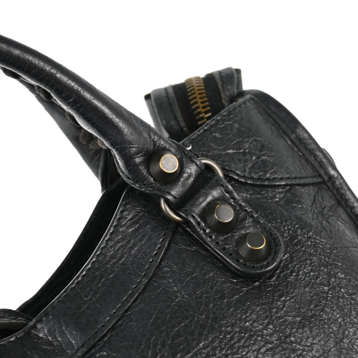 Balenciaga Black Goatskin Mini City Handbag