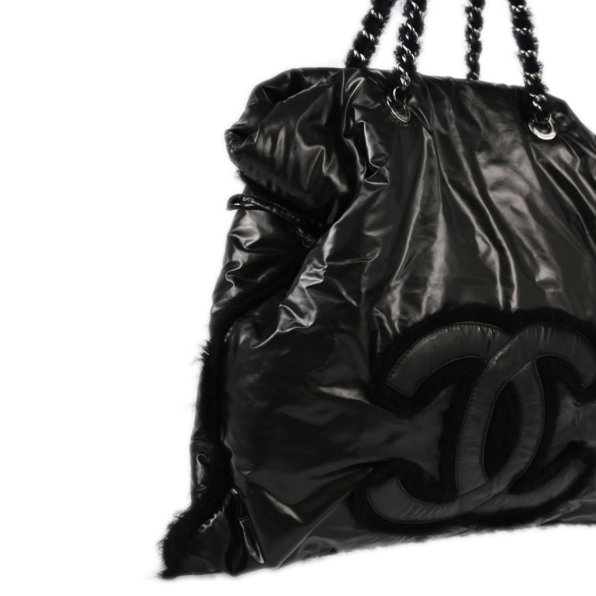 Chanel 2010-2011 Black Vinyl Polar Bon Bon Tote Bag