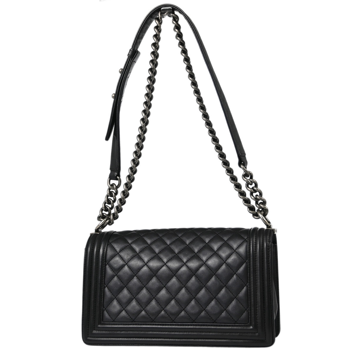 Boy Chanel 2014 Gray Caviar Medium Chain Shoulder Bag