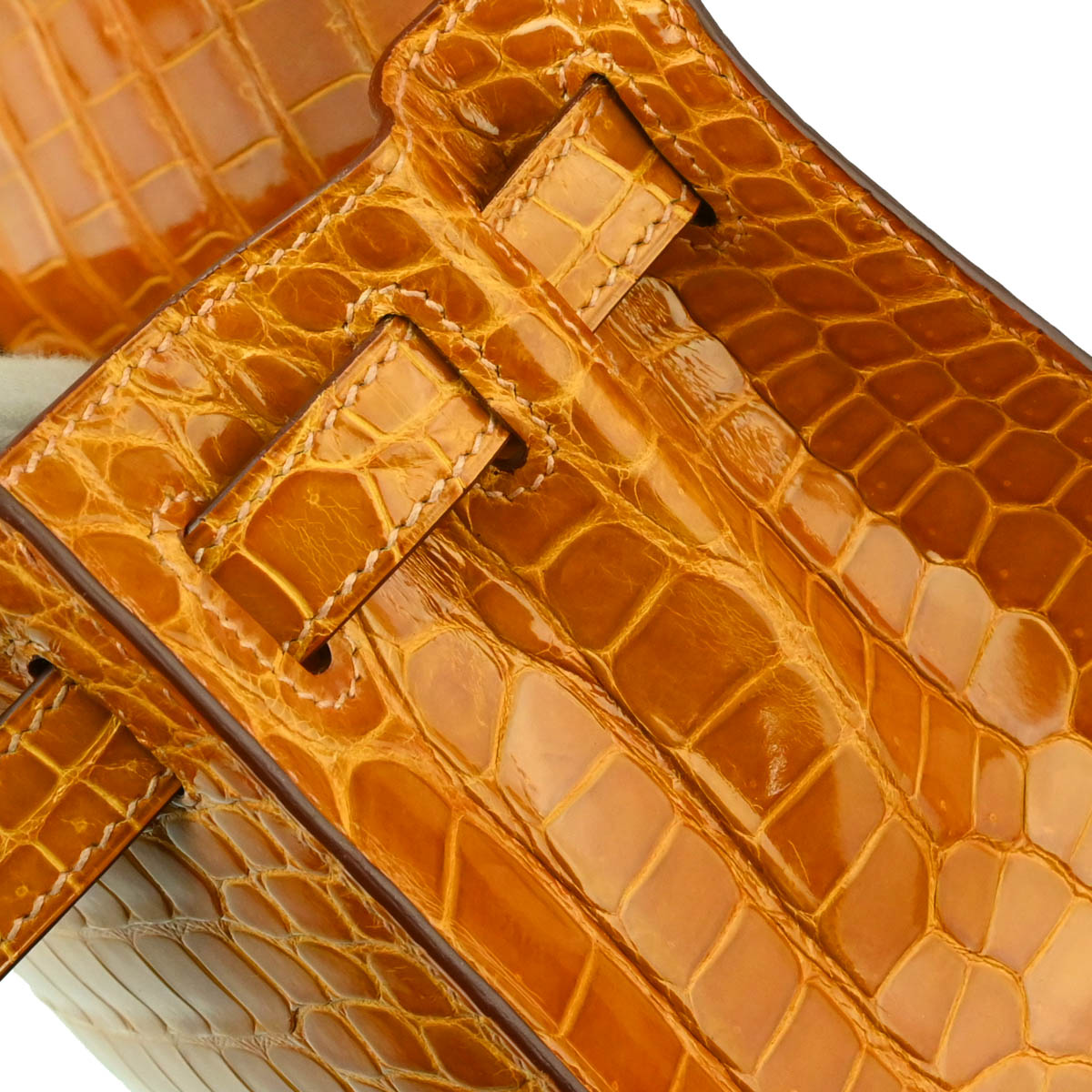 Hermes * 2010 Saffron Porosus Crocodile Kelly 28 Sellier 2way Handbag