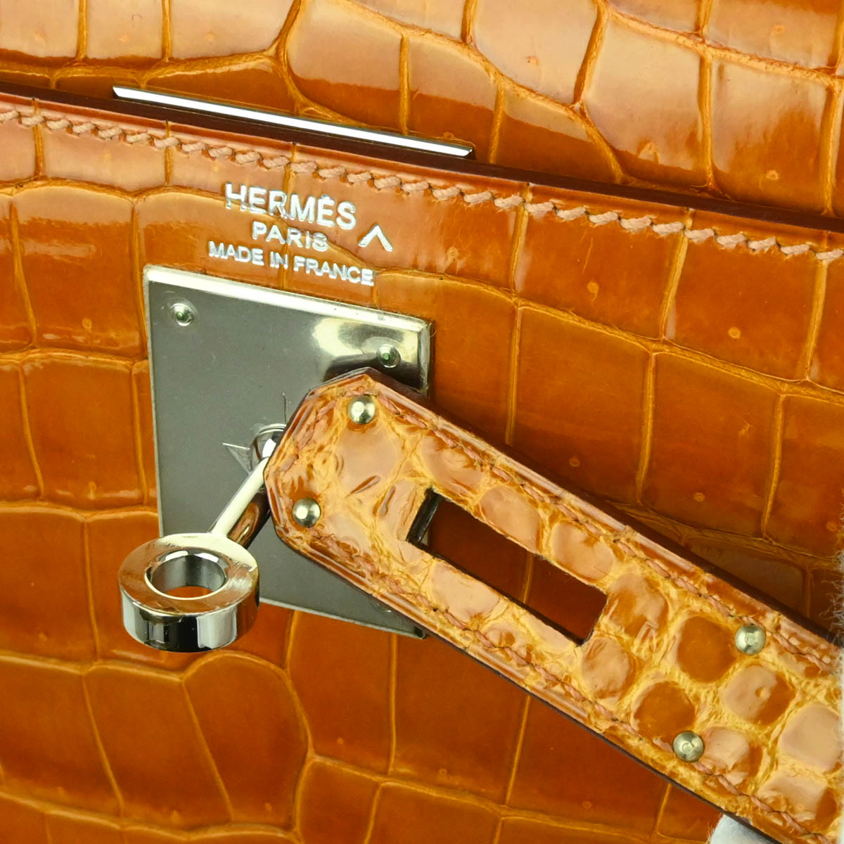 Hermes * 2010 Saffron Porosus Crocodile Kelly 28 Sellier 2way Handbag