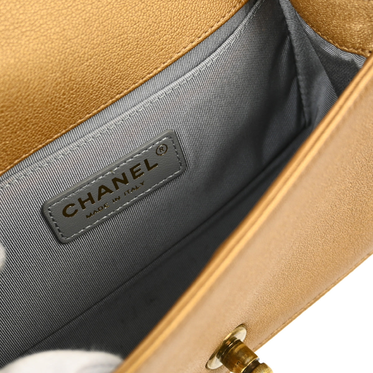 Boy Chanel 2014-2015 Gold Lambskin Calfskin Small Chain Shoulder Bag