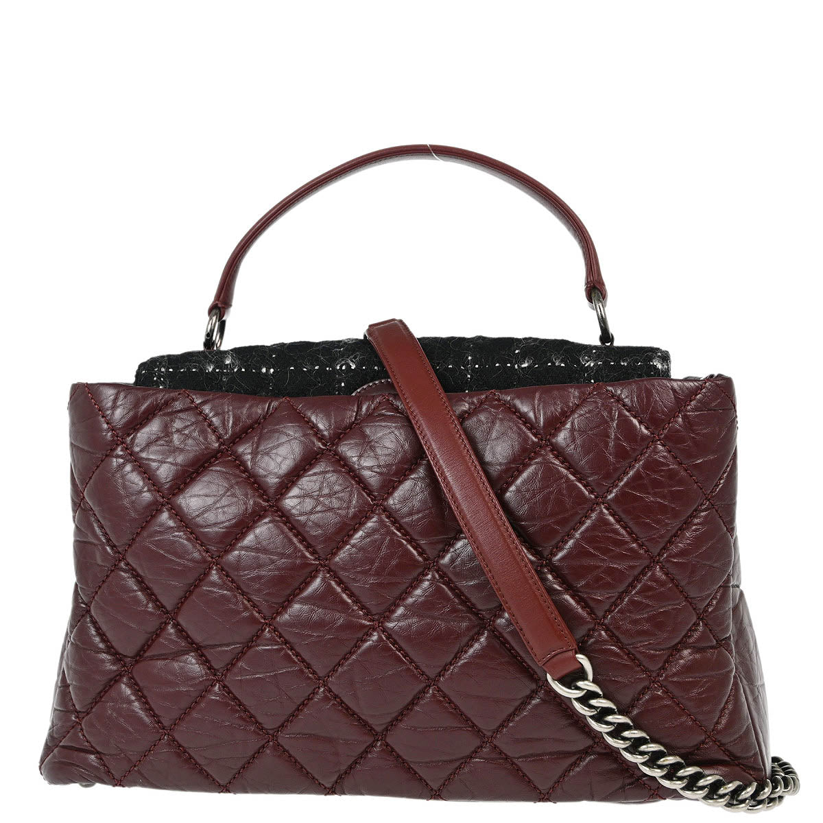 Chanel 2013-2014 Bordeaux Calfskin Portobello 2way Shoulder Handbag