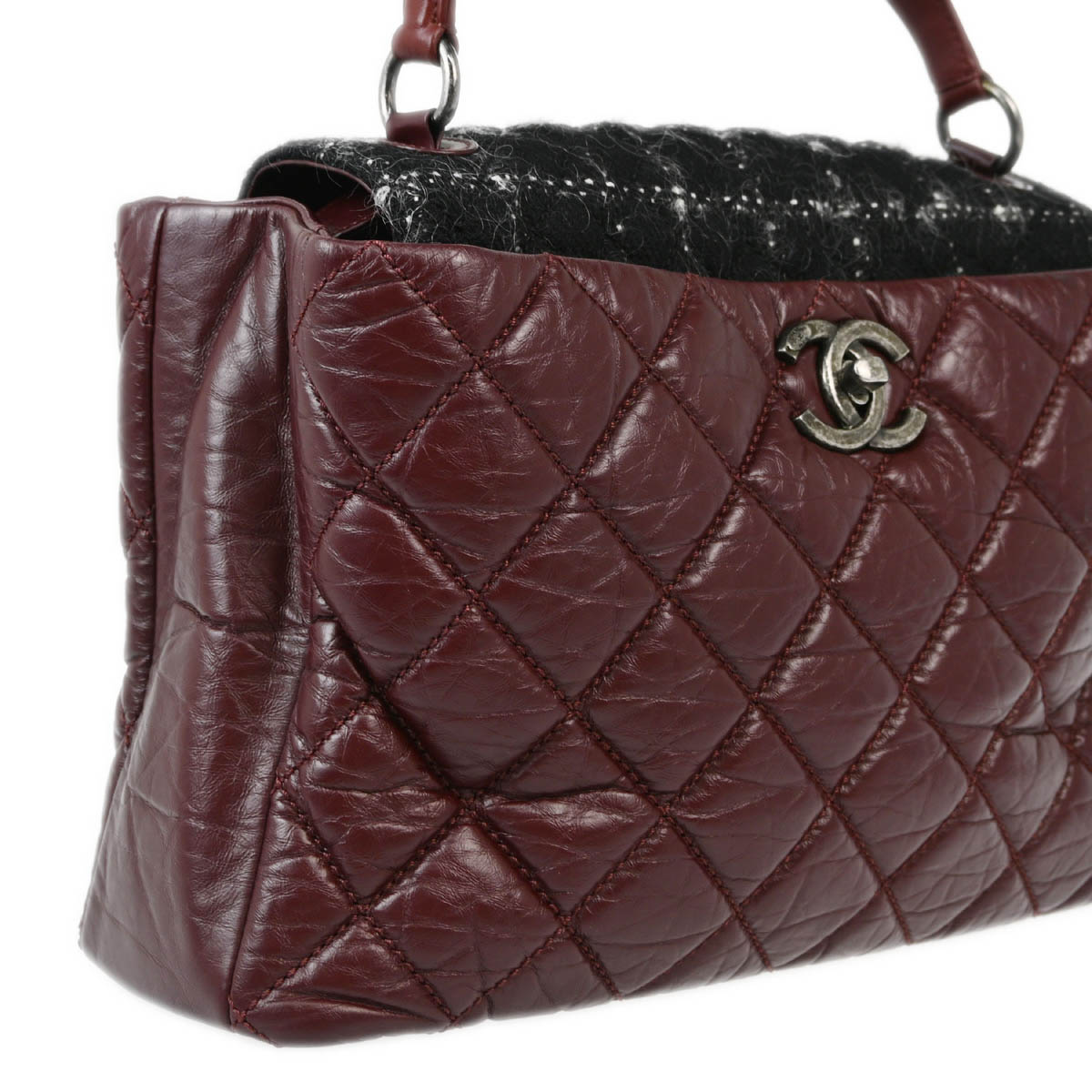 Chanel 2013-2014 Bordeaux Calfskin Portobello 2way Shoulder Handbag