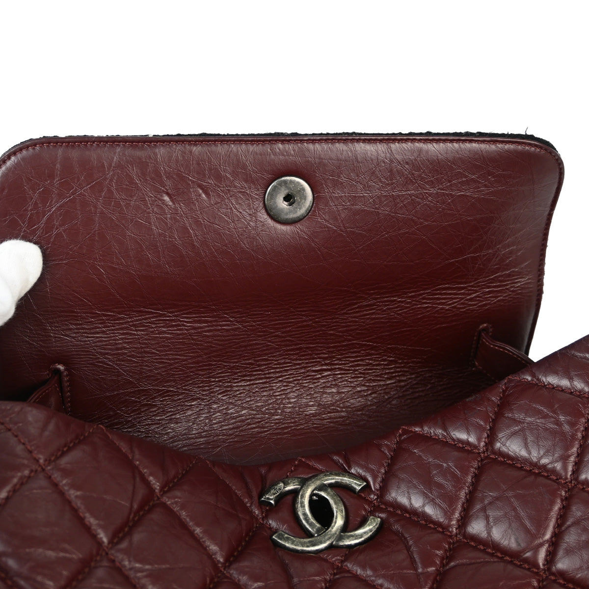 Chanel 2013-2014 Bordeaux Calfskin Portobello 2way Shoulder Handbag