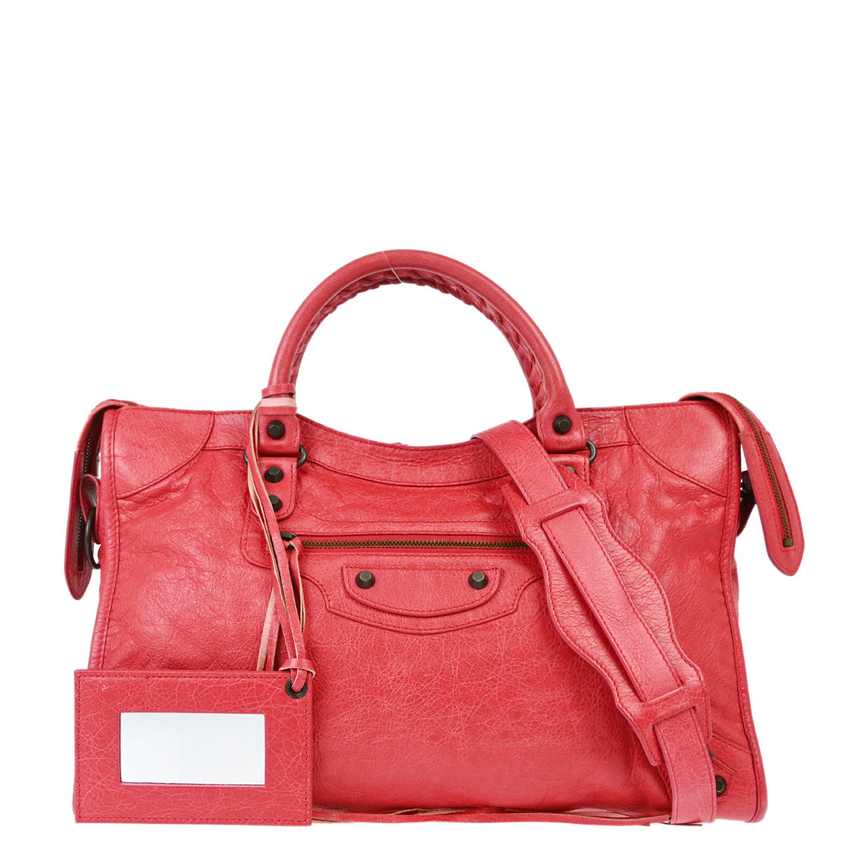 Balenciaga Red Goatskin The City 2way Shoulder Handbag