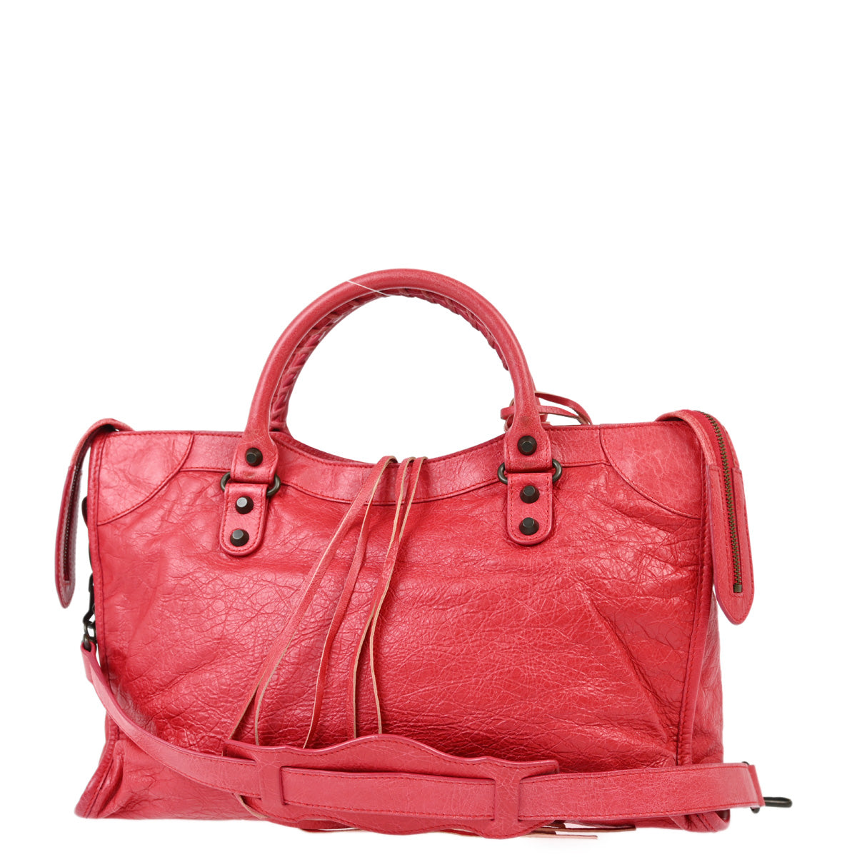 Balenciaga Red Goatskin The City 2way Shoulder Handbag