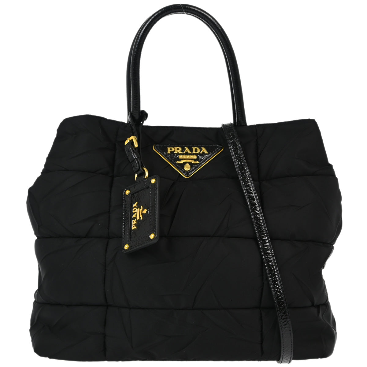 Prada Black Nylon 2way Shoulder Tote Handbag