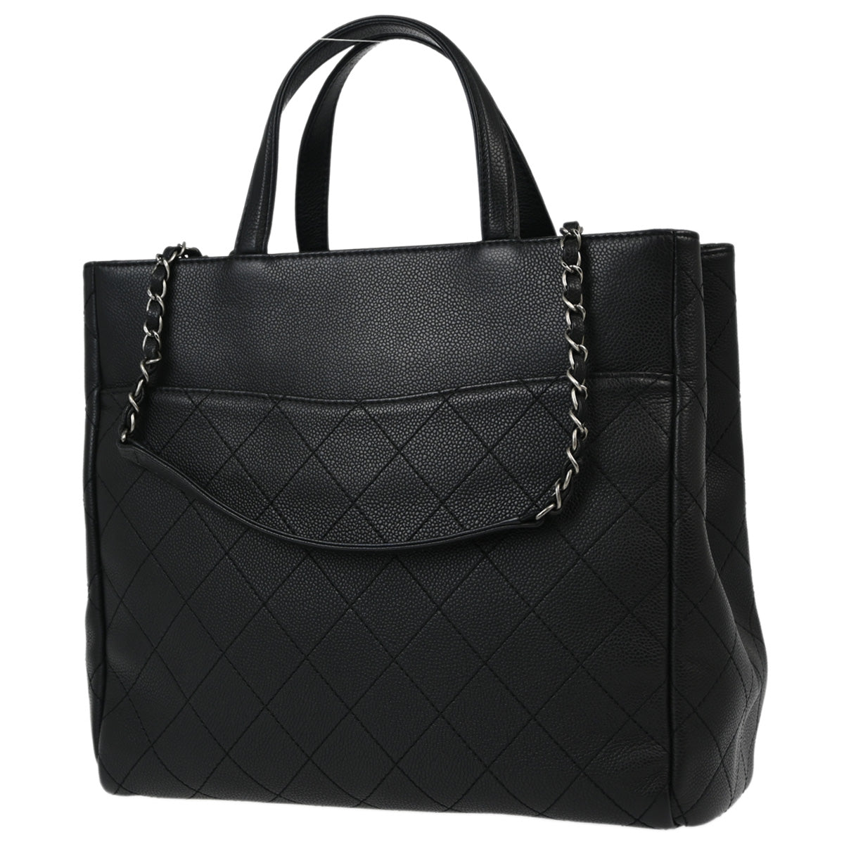 Chanel Black 2014-2015 Caviar 2way Tote Bag