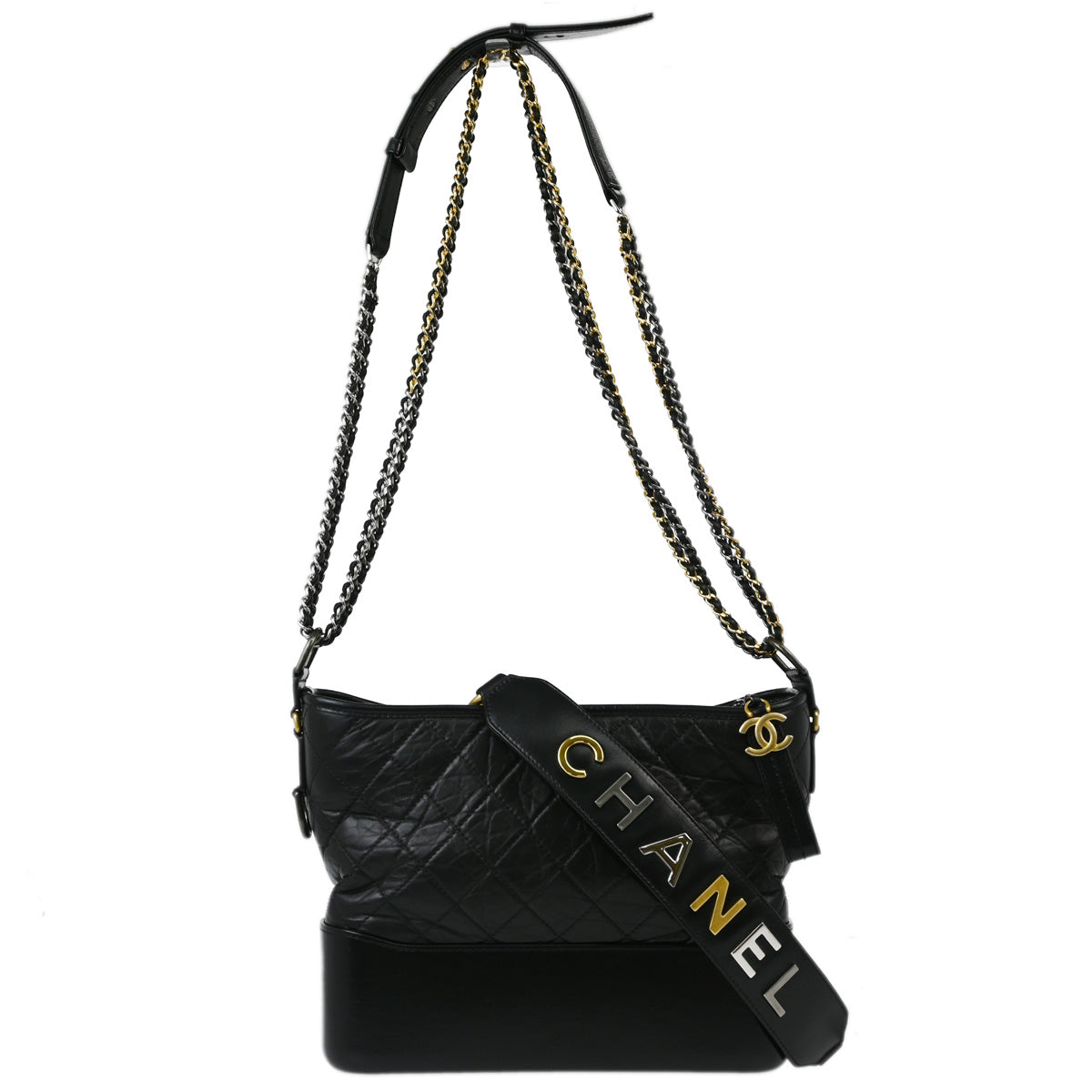 Chanel 2019 Black Calfskin Medium Gabrielle Shoulder Bag