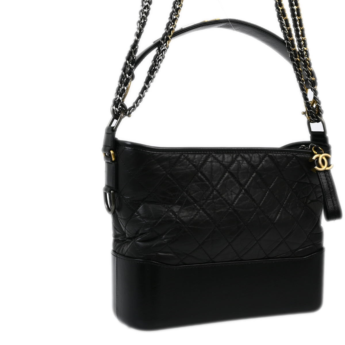 Chanel 2019 Black Calfskin Medium Gabrielle Shoulder Bag