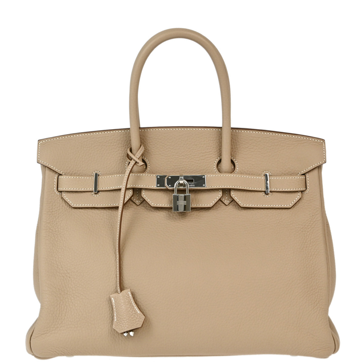 Hermes 2013 Argile Taurillon Clemence Birkin 35 Handbag