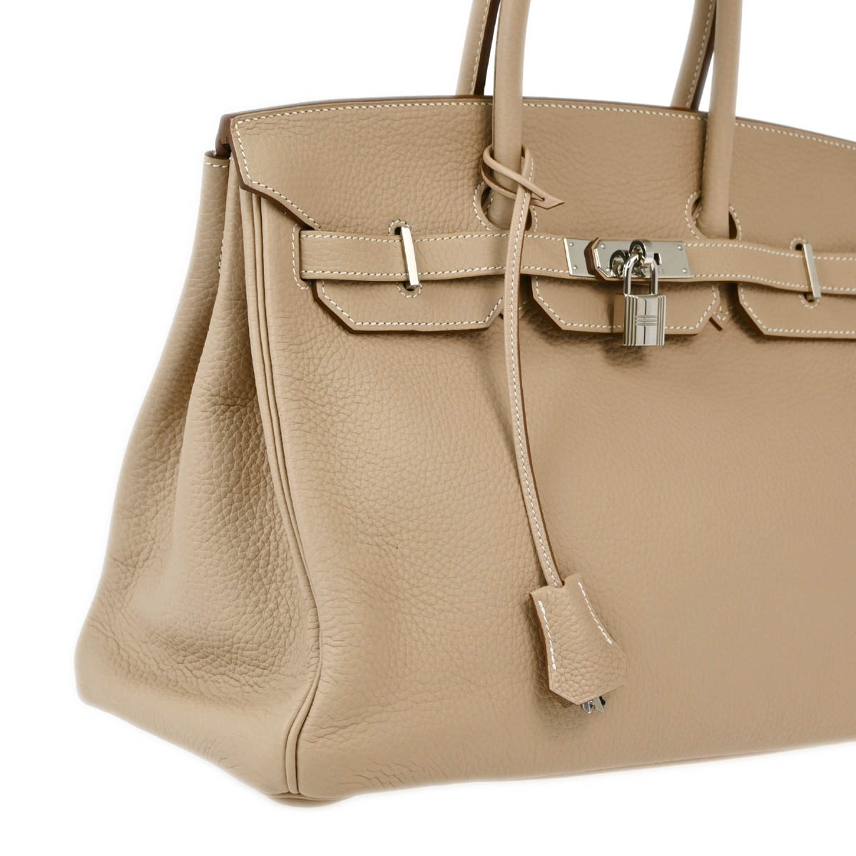 Hermes 2013 Argile Taurillon Clemence Birkin 35 Handbag