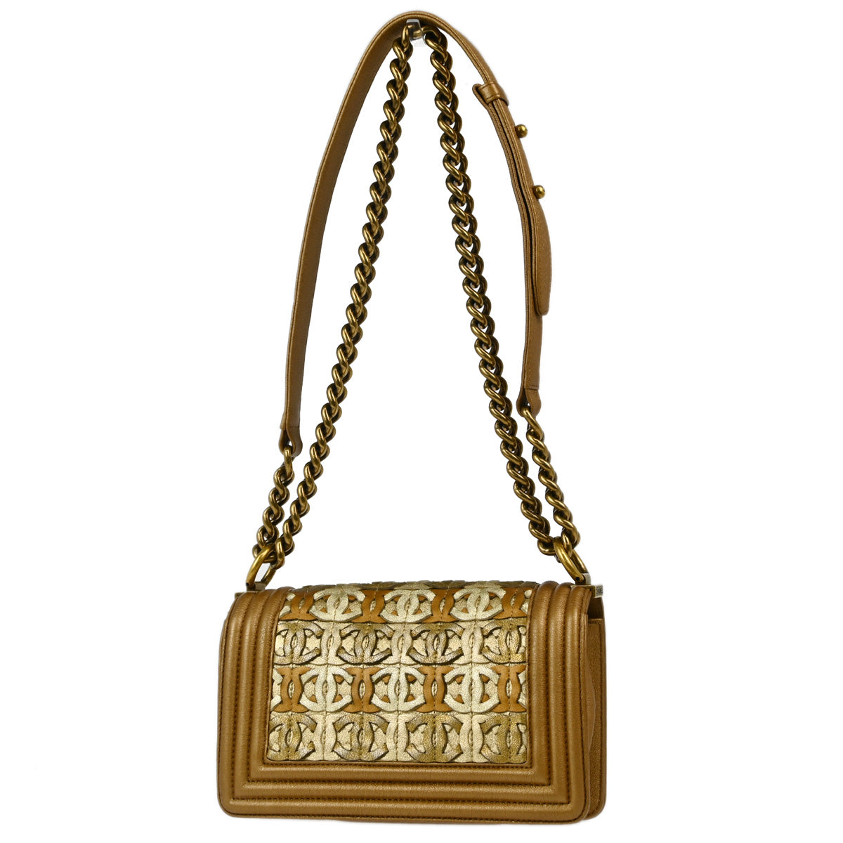 Boy Chanel 2014-2015 Gold Lambskin Calfskin Small Chain Shoulder Bag