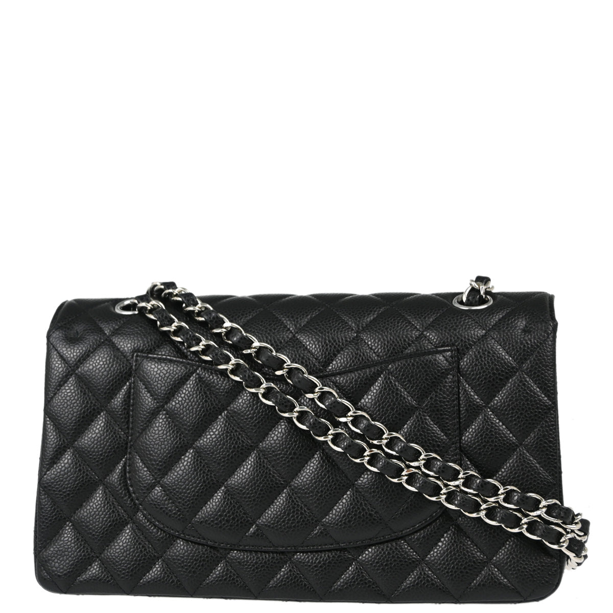 Chanel 2019 Black Caviar Medium Classic Double Flap Shoulder Bag