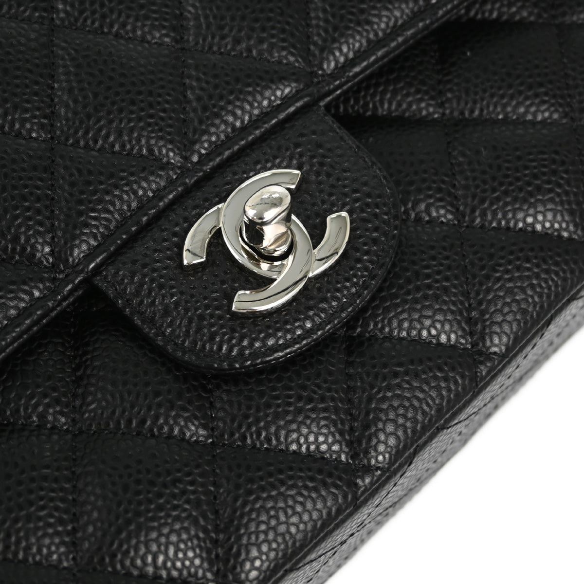 Chanel 2019 Black Caviar Medium Classic Double Flap Shoulder Bag