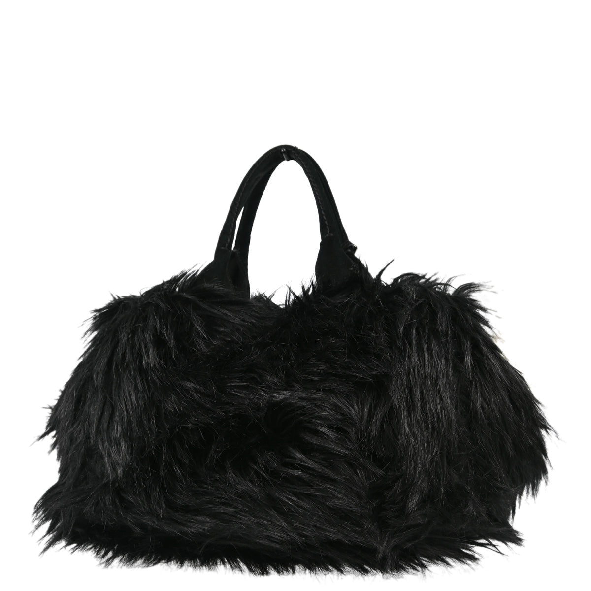 Prada Black Fur Tote Handbag