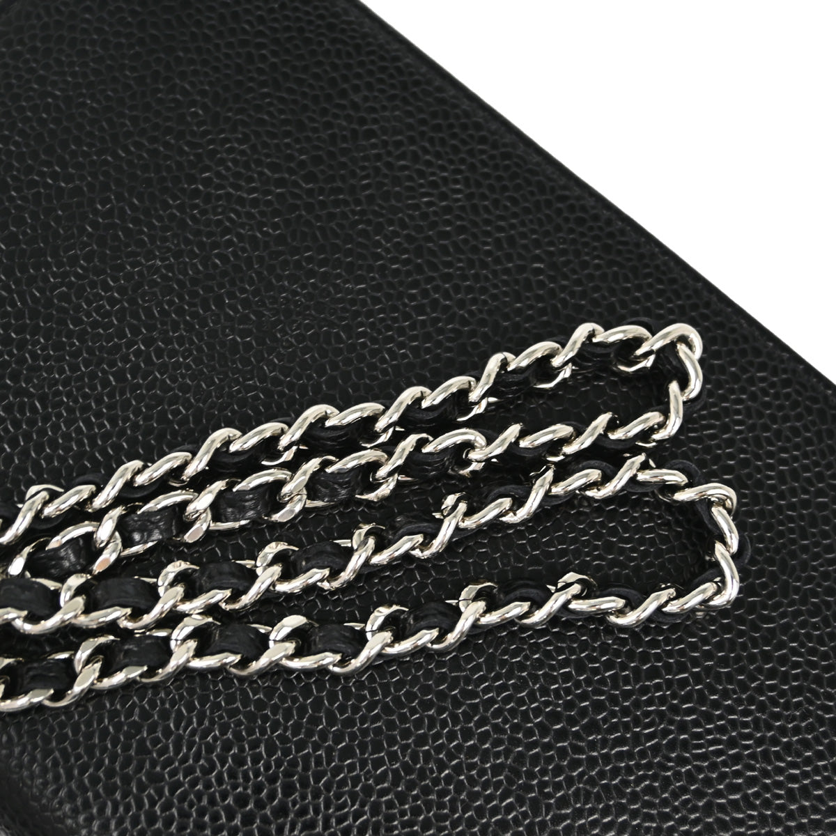 Chanel 2014 Black Caviar Wallet On Chain WOC