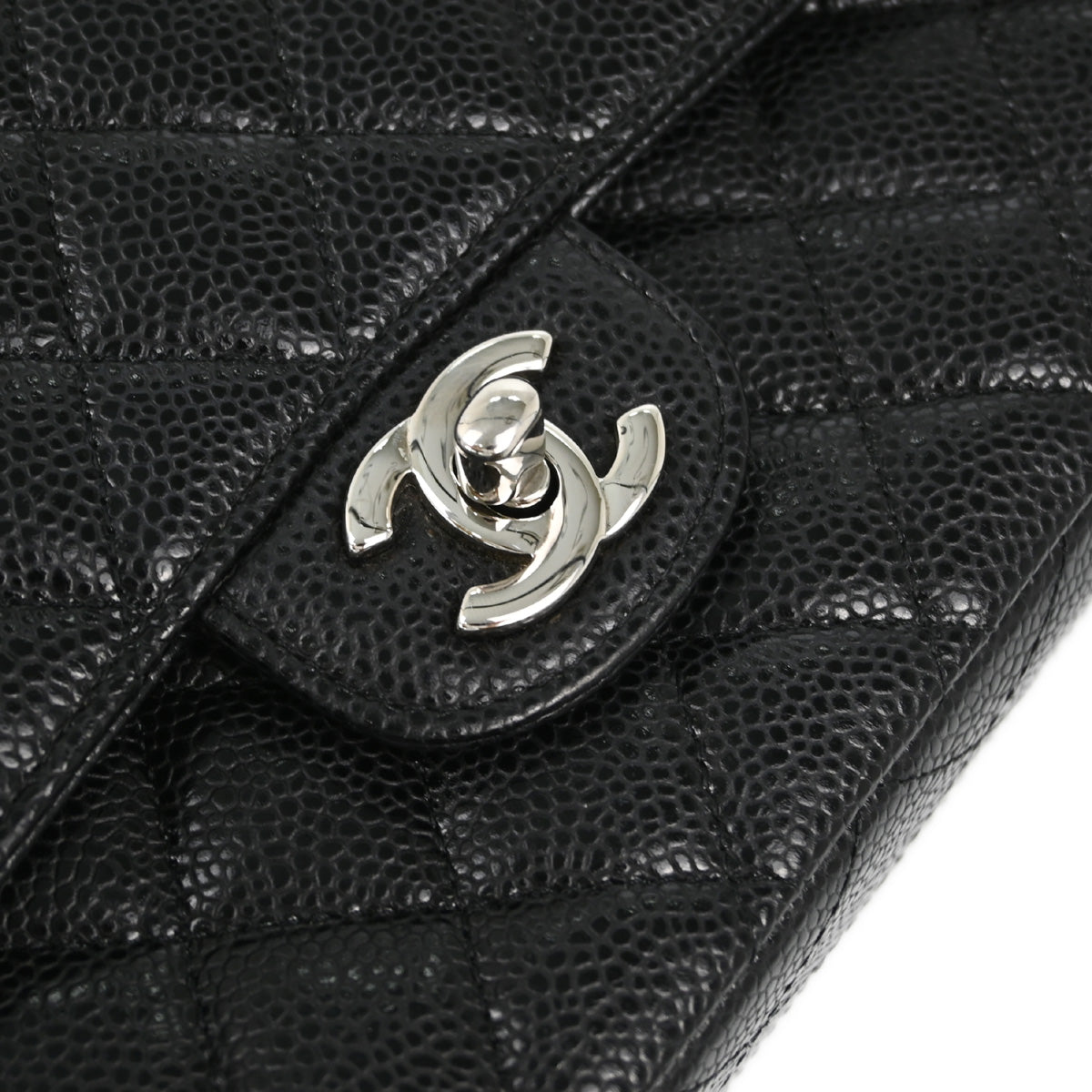 Chanel 2013-2014 Black Caviar Medium Classic Double Flap Shoulder Bag