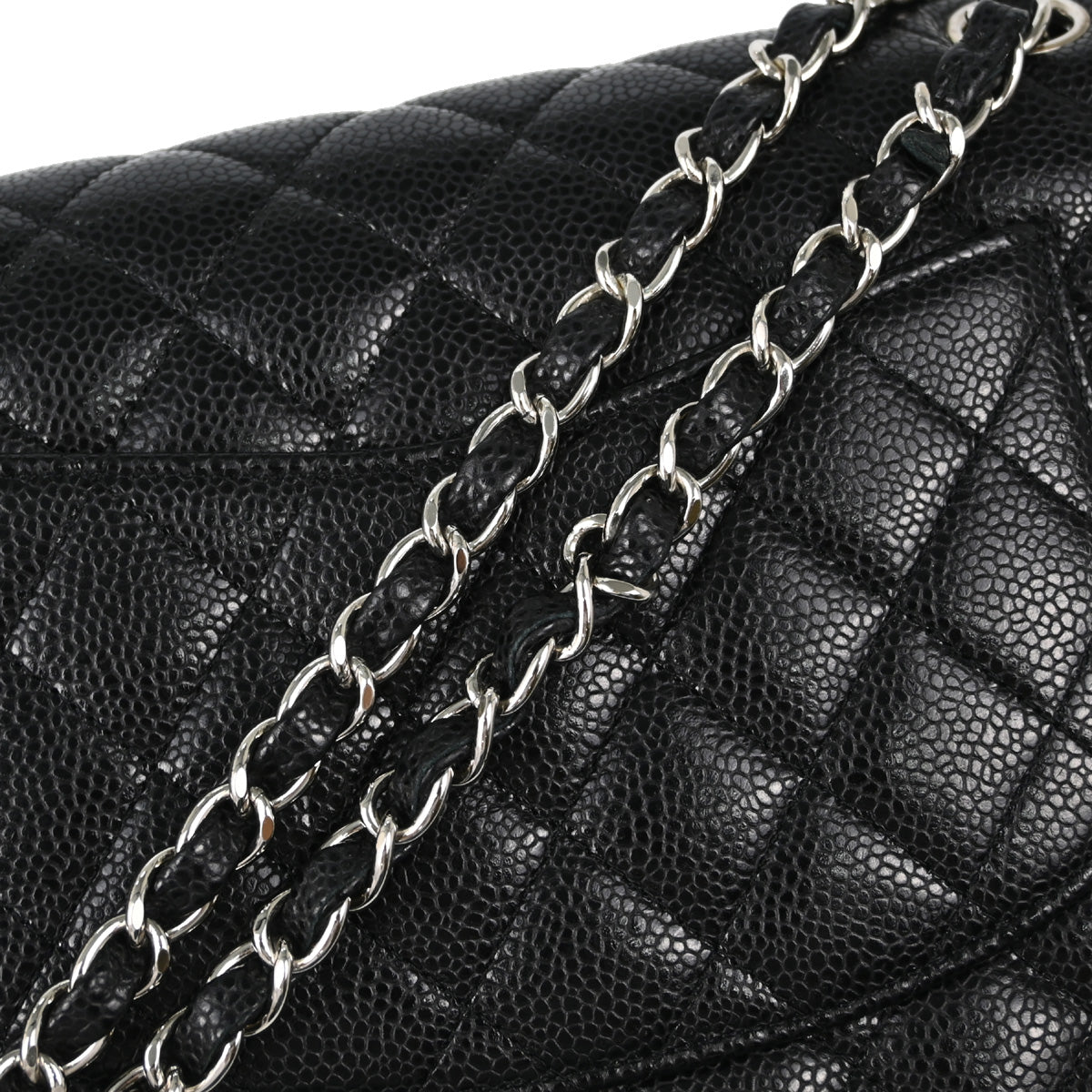 Chanel 2013-2014 Black Caviar Medium Classic Double Flap Shoulder Bag