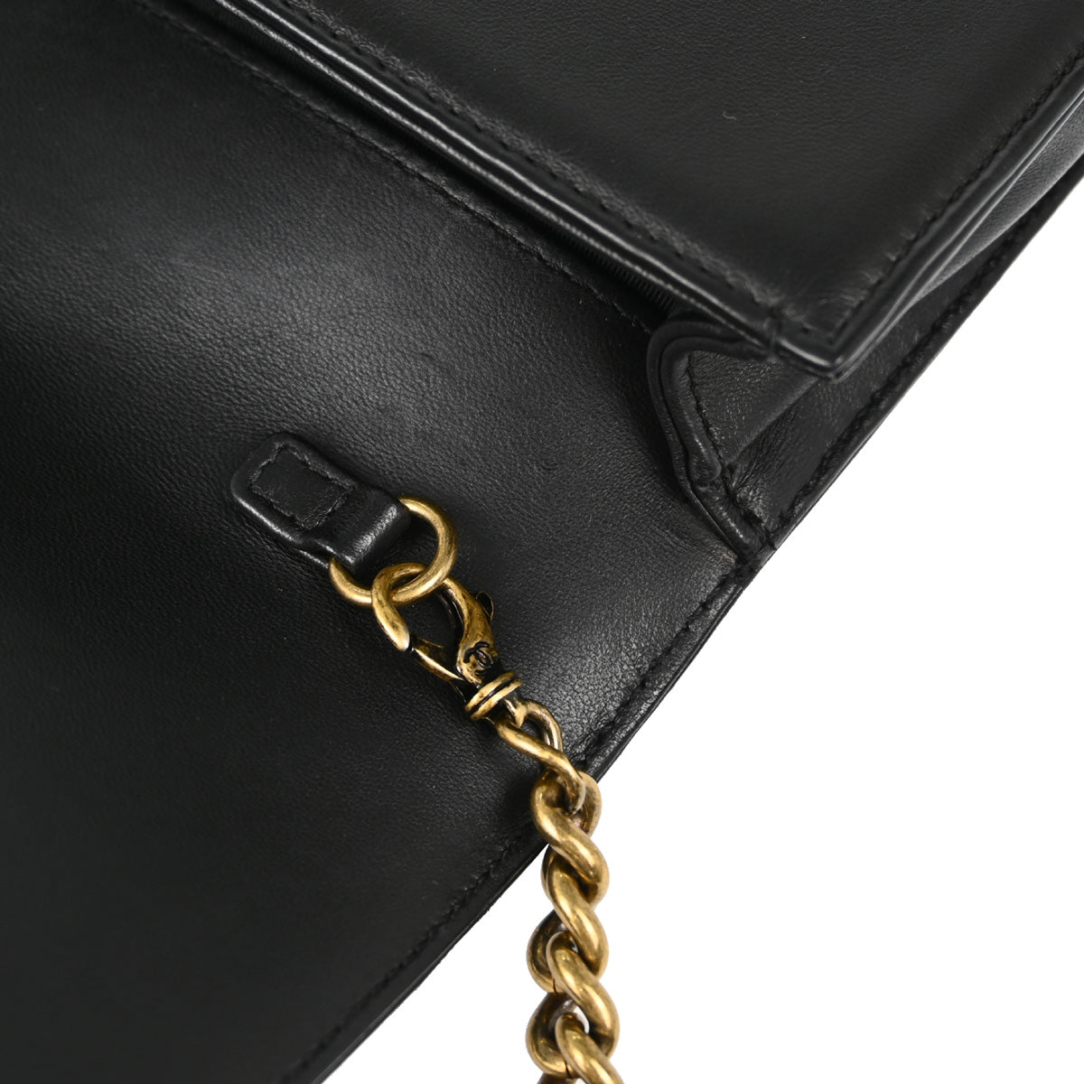 Boy Chanel 2015-2016 Black Green Lambskin Calfskin Chain Shoulder Bag