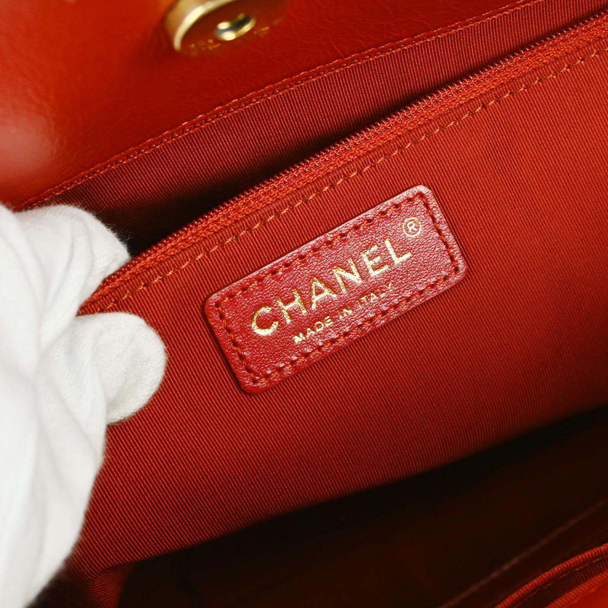 Chanel 2019 Metallic Red Lambskin Tote Handbag