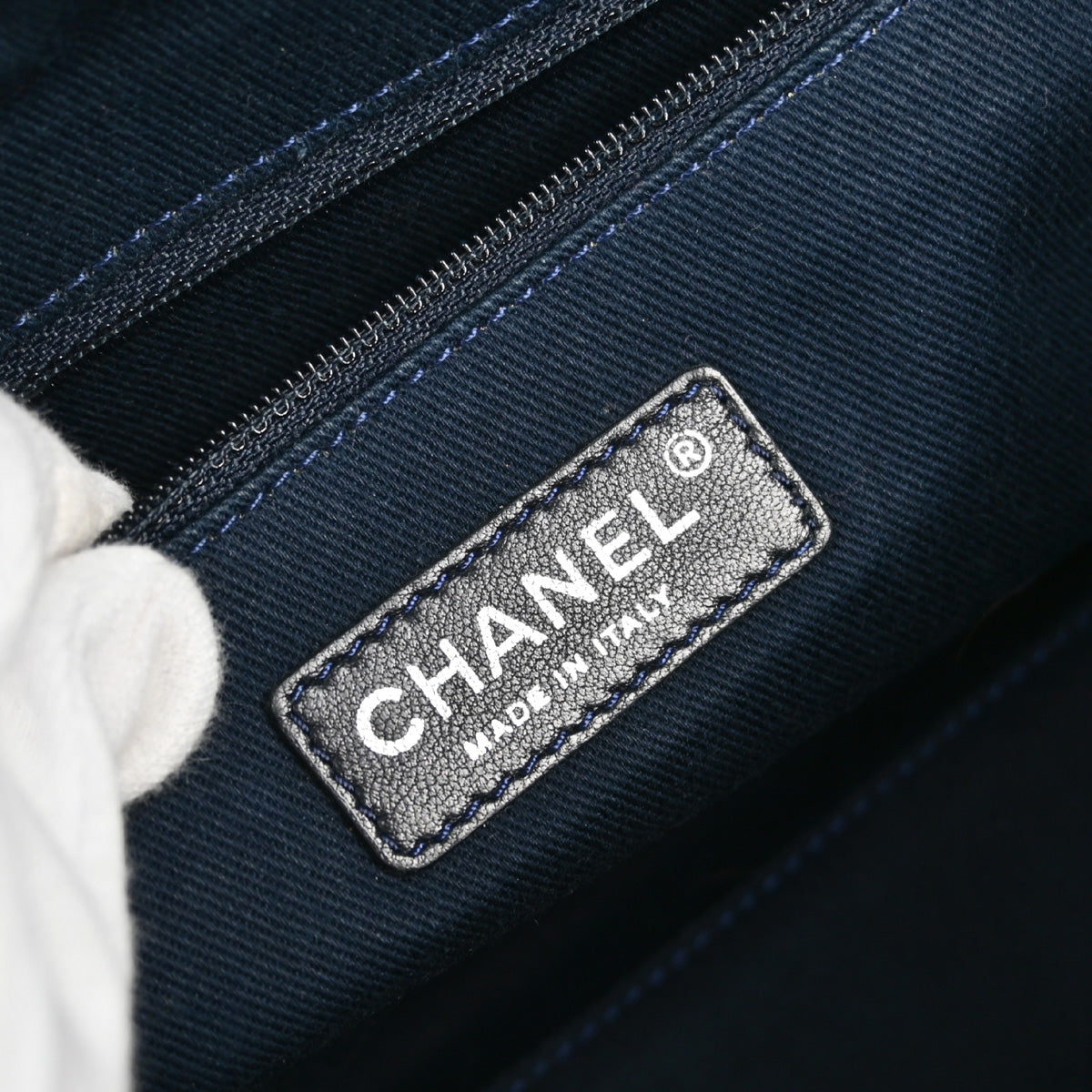 Chanel 2014-2015 Navy Canvas Deauville 2way Bowling Bag