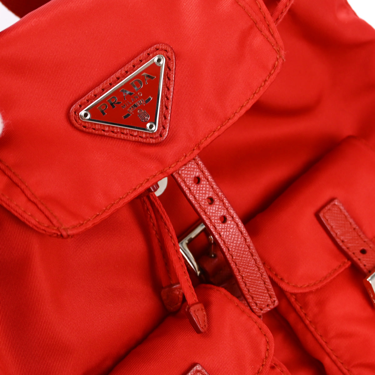 Prada Red Nylon 2way Backpack