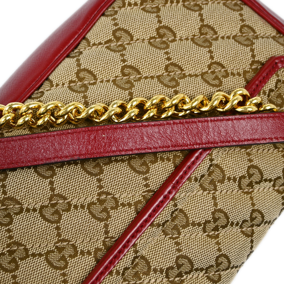 Gucci 2020 Beige Red Marmont Crossbody Bag