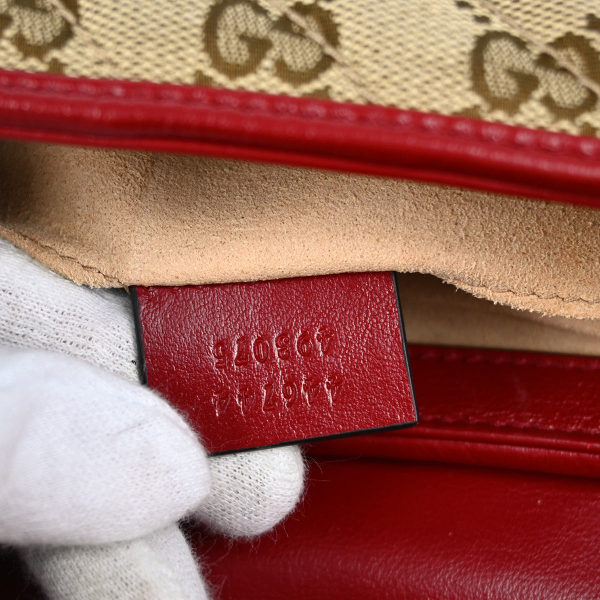 Gucci 2020 Beige Red Marmont Crossbody Bag
