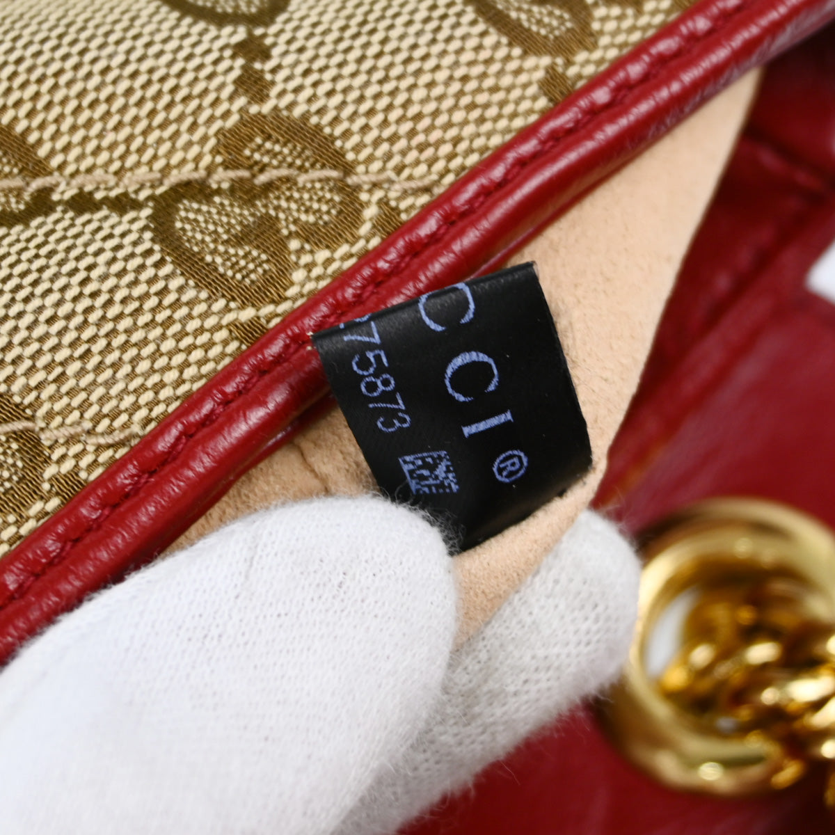 Gucci 2020 Beige Red Marmont Crossbody Bag