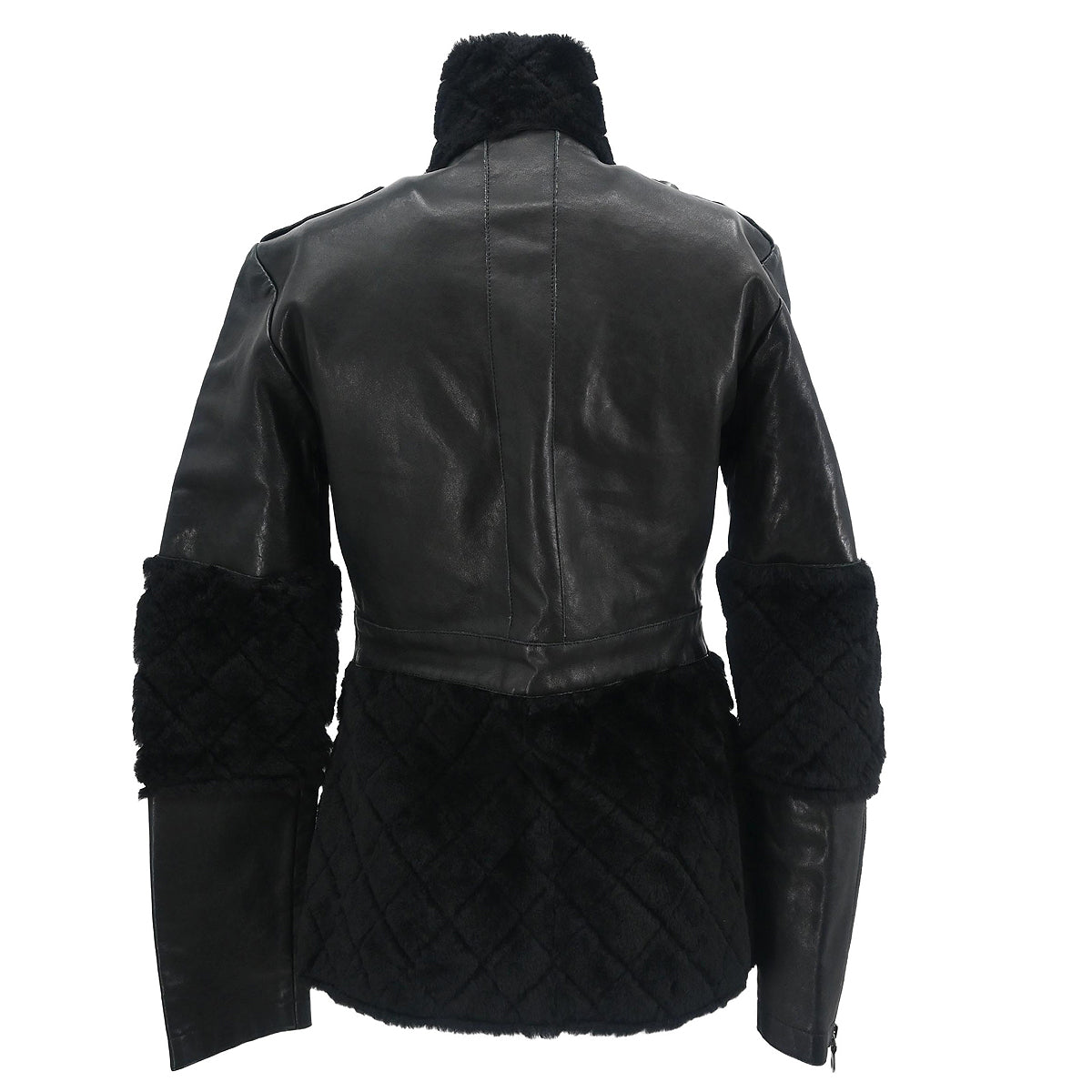 Chanel 2010 Zip Up Leather Jacket Black #36