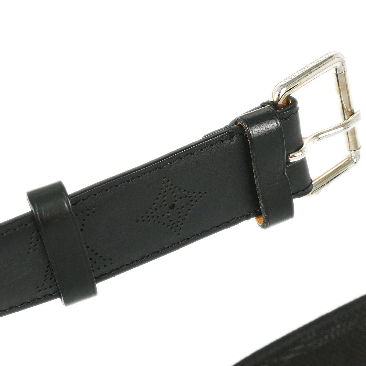 Louis Vuitton 2012 Black Mahina Sainteur Perfo Belt M6931T #95/38 Small Good