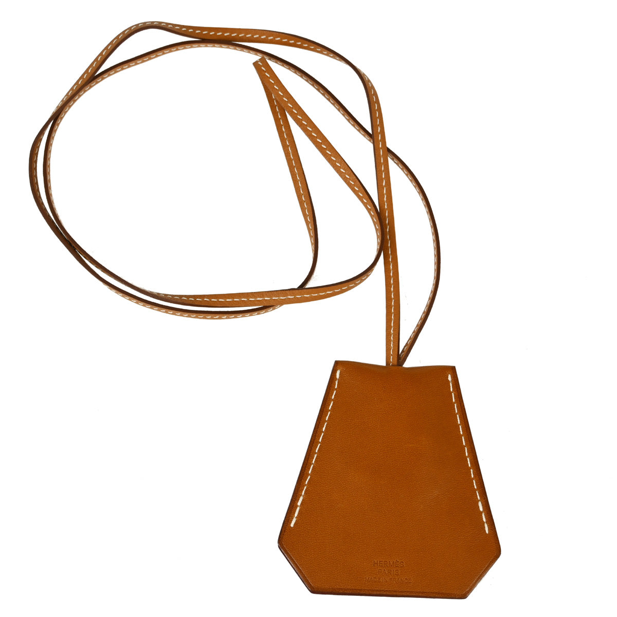 Hermes Brown Leather Clochette Pendant Necklace