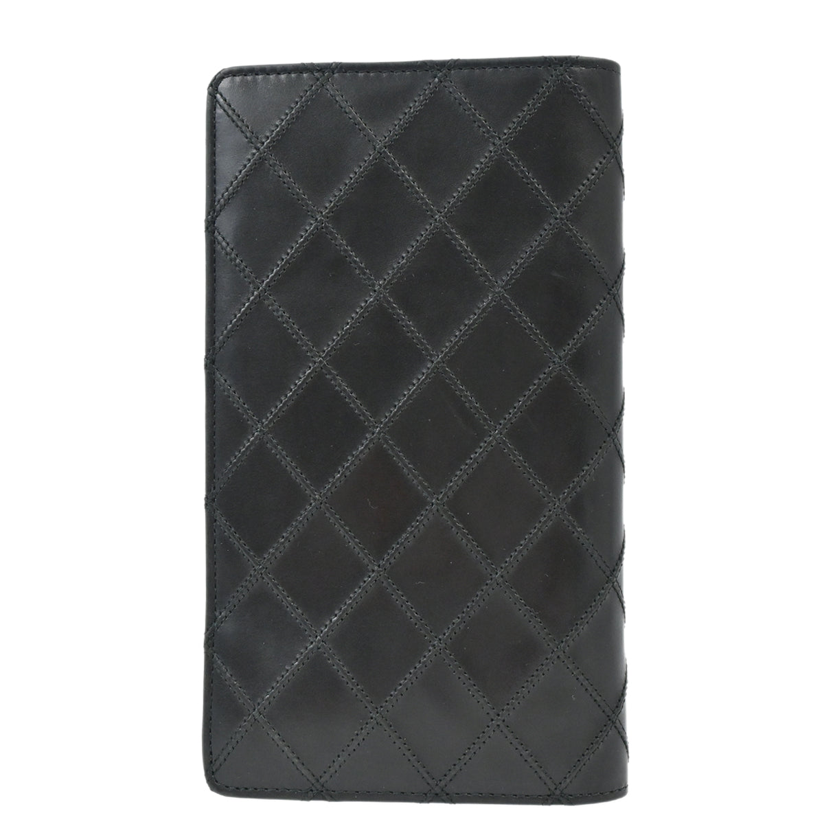 Chanel 2012 Black Lambskin Bicolore Long Wallet