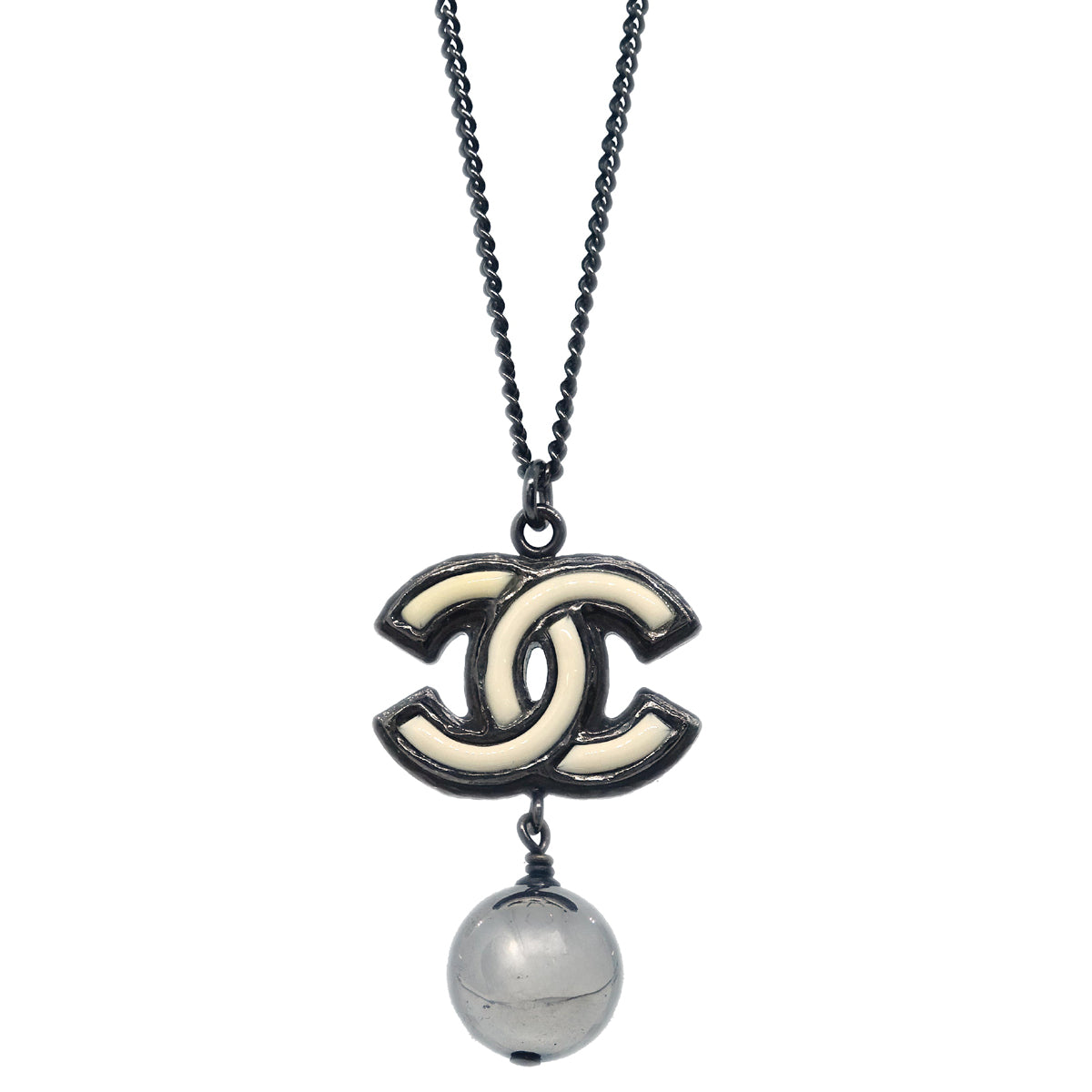 Chanel 2013 Chain Necklace Silver Black B13B