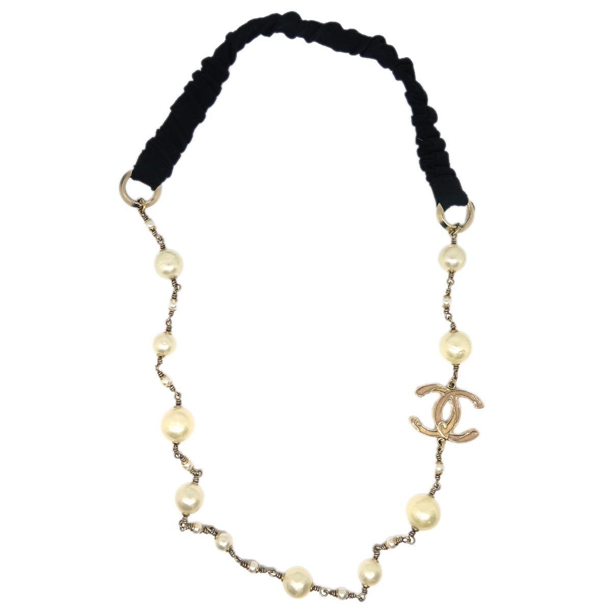 Chanel 2010 Costume Pearl Hair Accessories Gold 10P