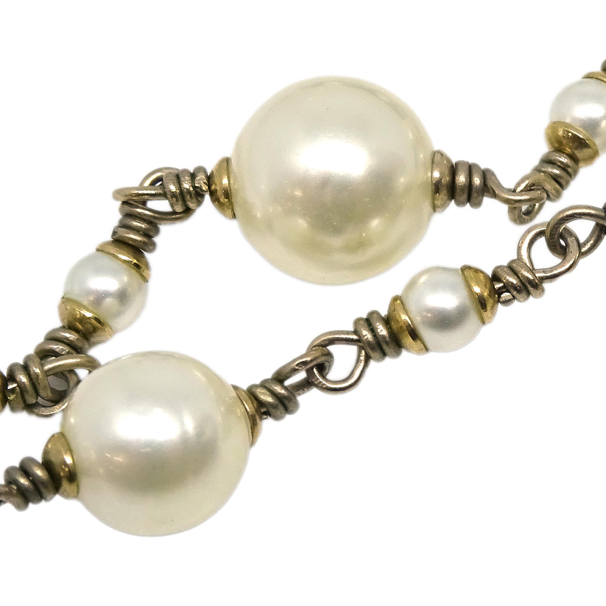 Chanel 2010 Costume Pearl Hair Accessories Gold 10P