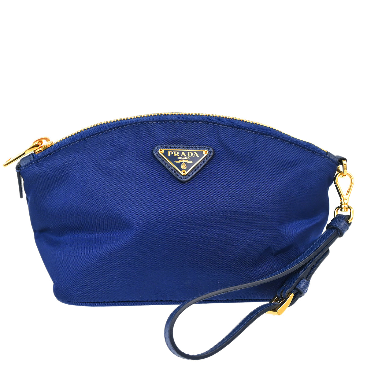 Prada Blue Nylon Cosmetic Pouch Clutch Bag