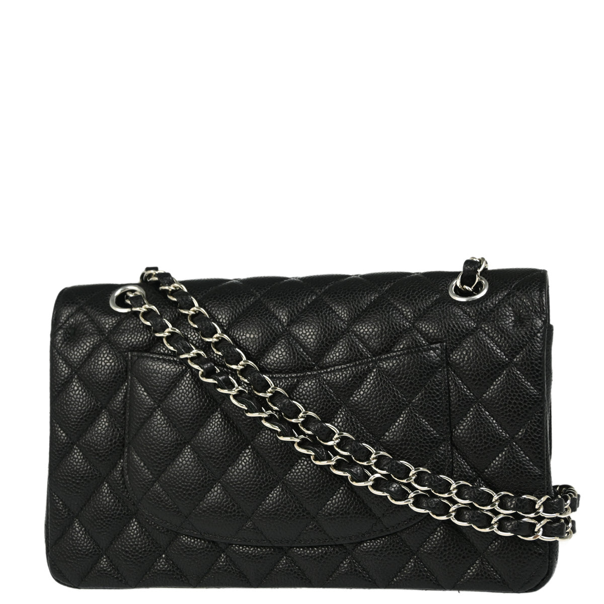 Chanel 2019 Black Caviar Medium Classic Double Flap Shoulder Bag