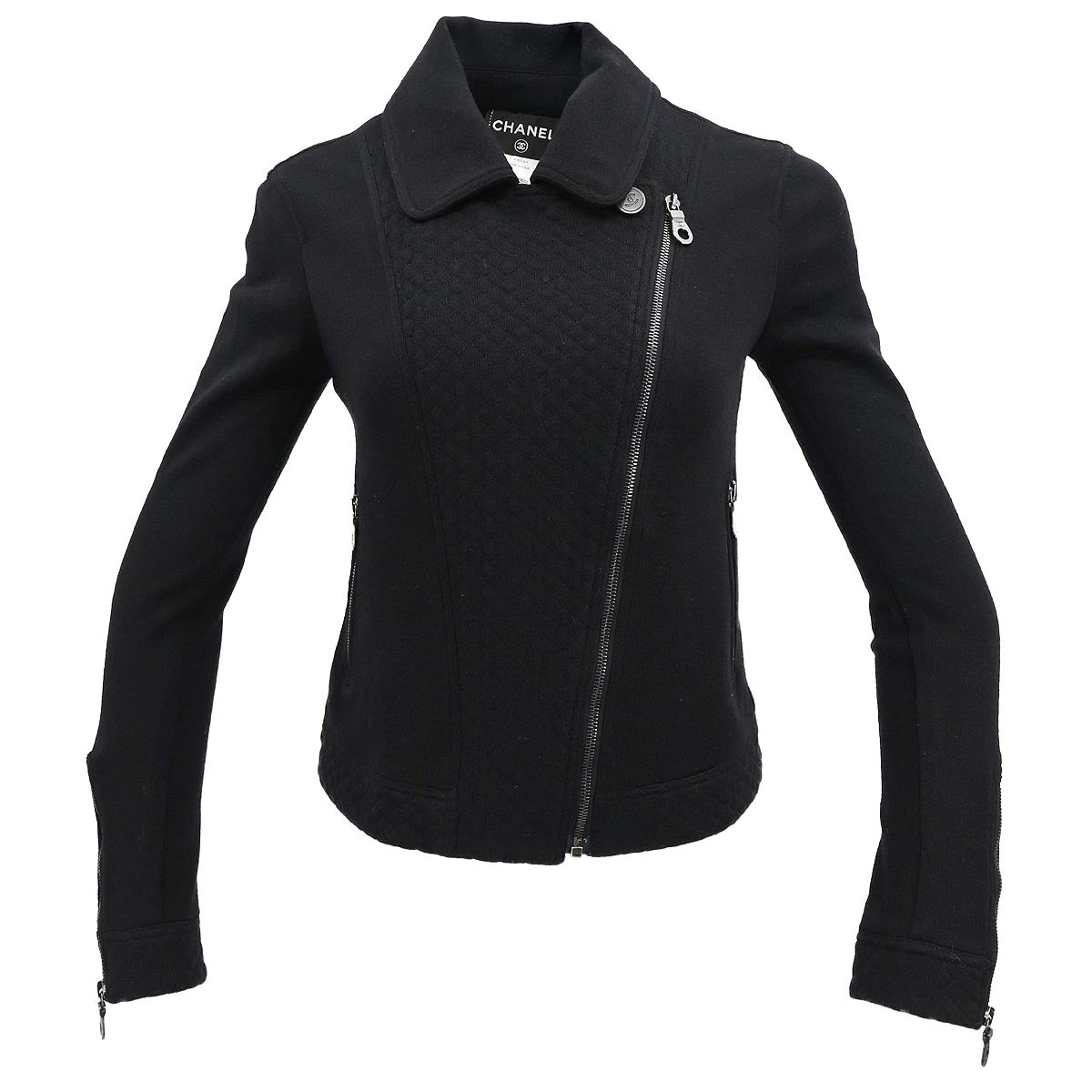 Chanel 2010 Zip Up Jacket Black #38