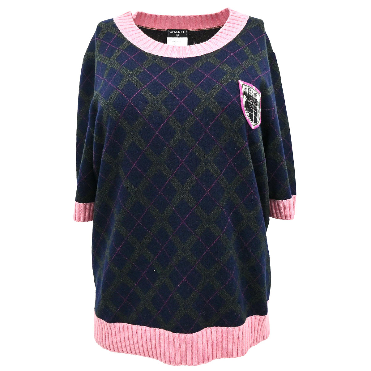 Chanel 2013-2014 Sweater Knit Top Navy #46