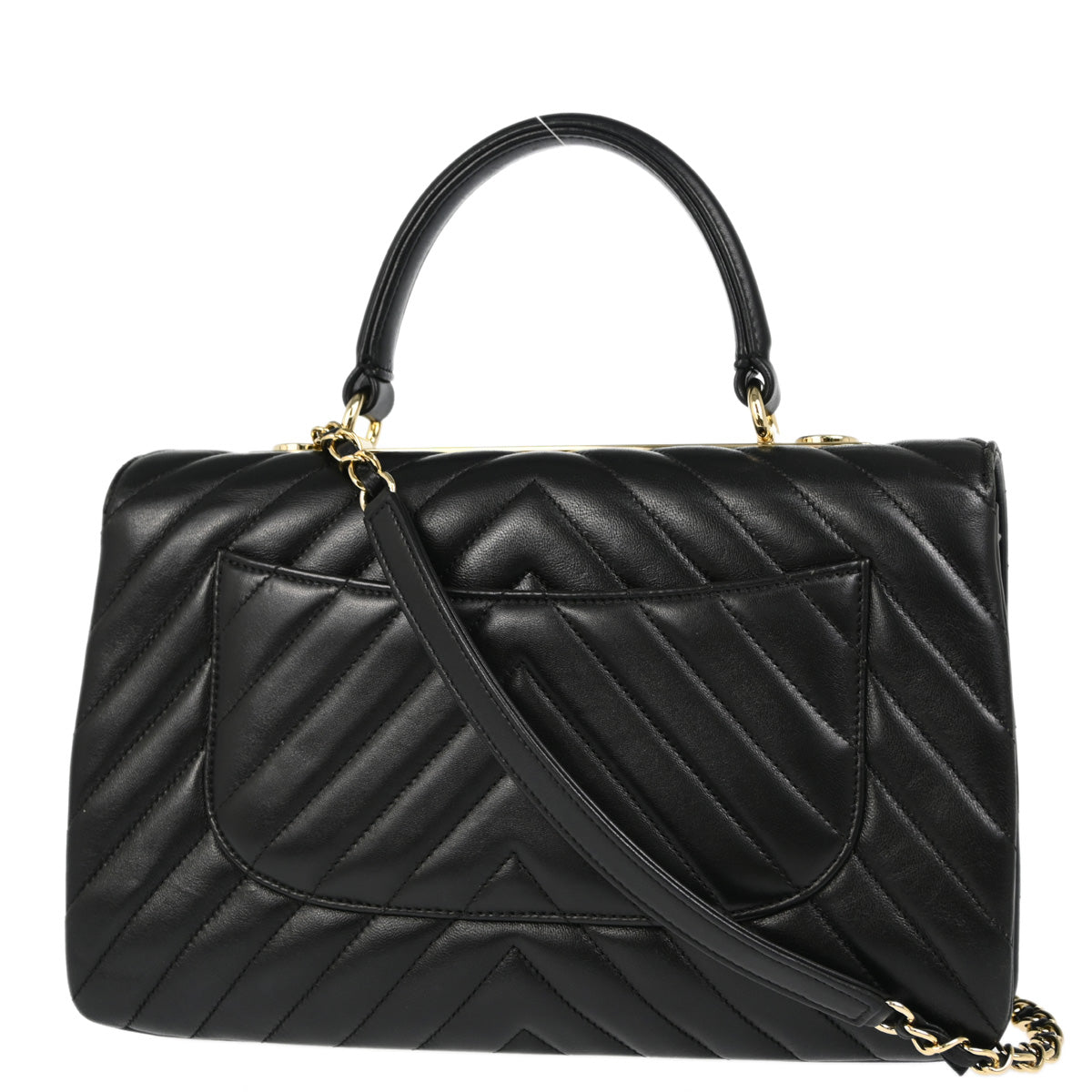 Chanel 2019 Black Lambskin Trendy Chevron 2way Shooulder Handbag