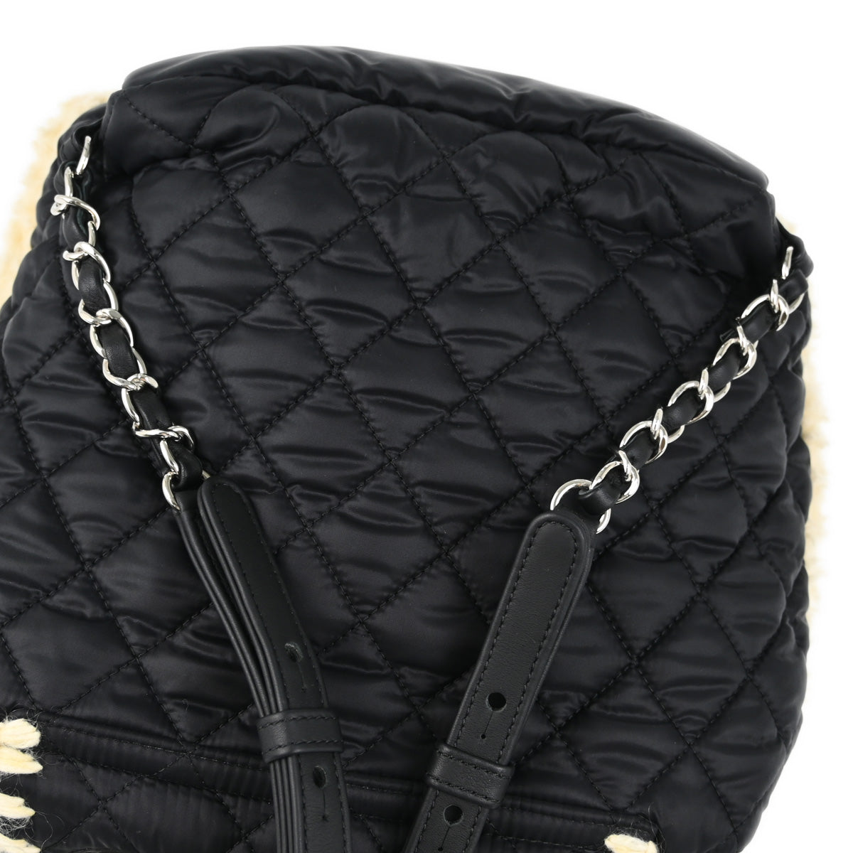 Chanel 2018-2019 Black Mouton Nylon Backpack