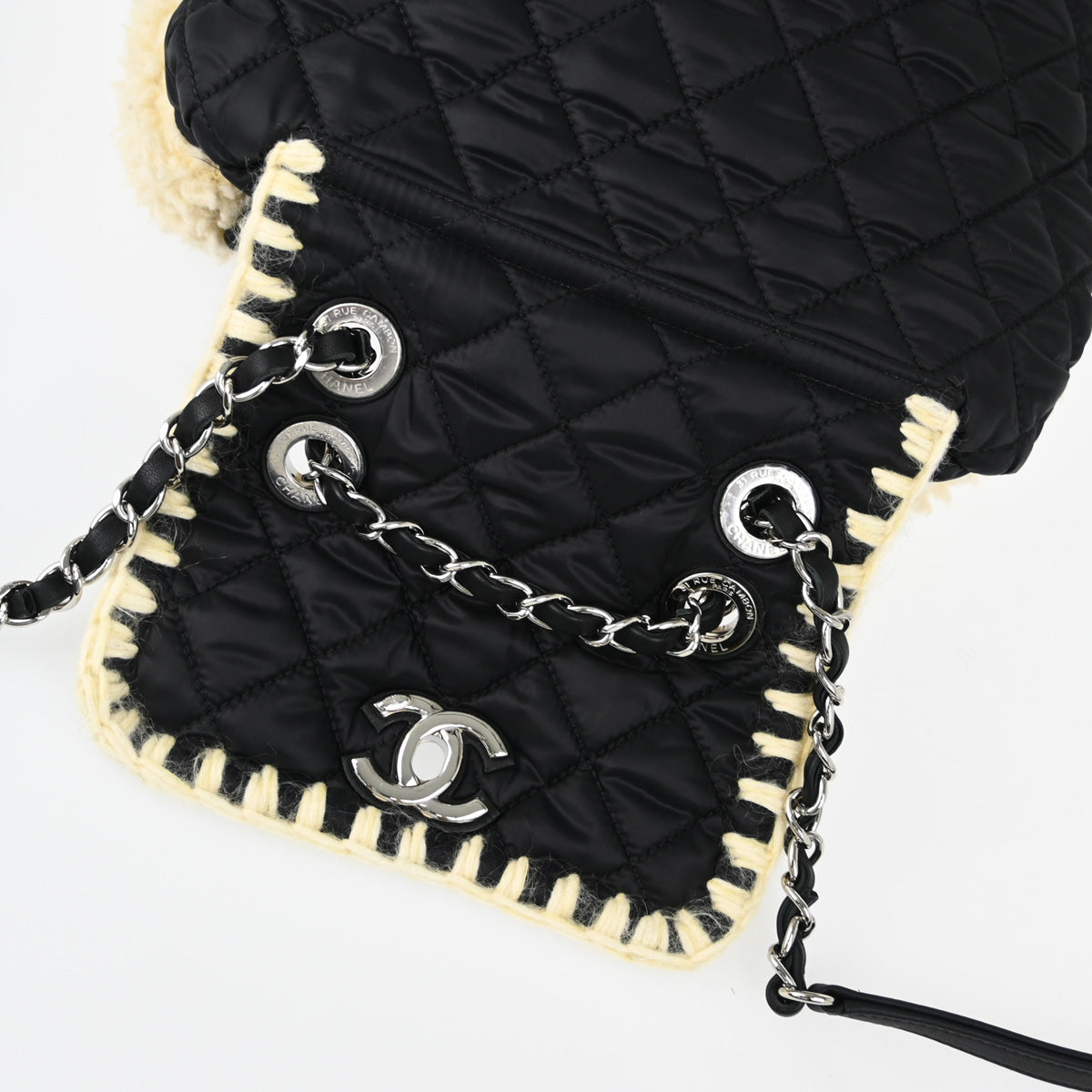 Chanel 2018-2019 Black Mouton Nylon Backpack