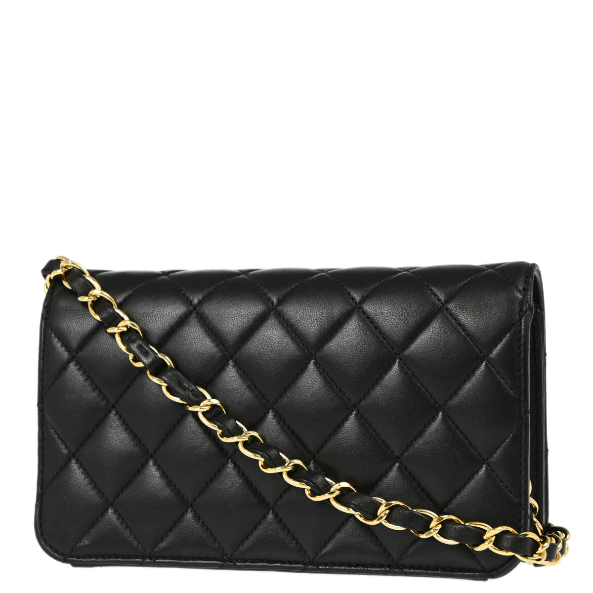 Chanel 2010-2011 Black Lambskin Turnlock Mini Full Flap Shoulder Bag