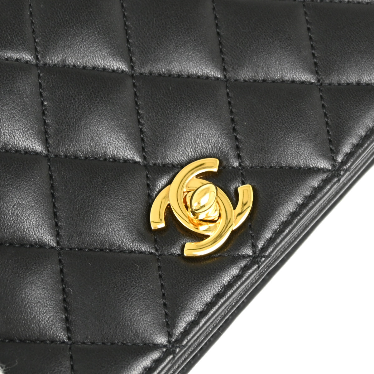 Chanel 2010-2011 Black Lambskin Turnlock Mini Full Flap Shoulder Bag