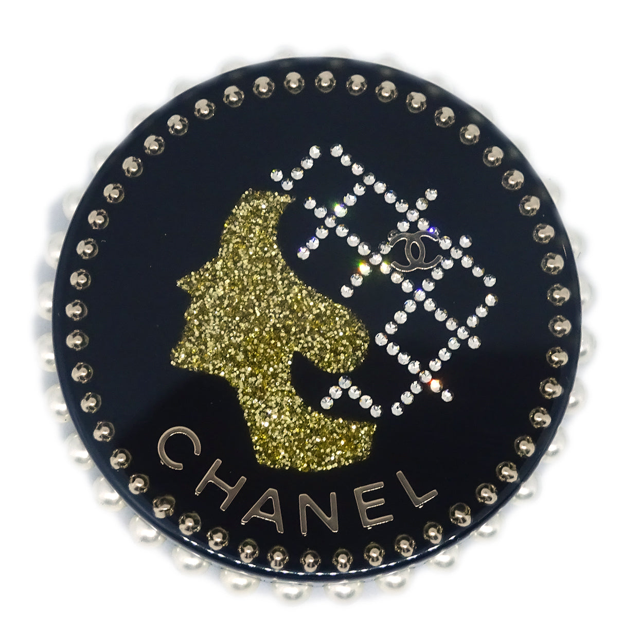 Chanel 2017 Medallion Brooch Pin 17A Black